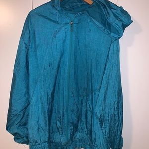 L Unisex Blue Zippered Golf Jacket
